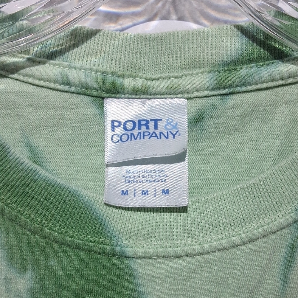 Port And Company Green Tie-Dye T-Shirt with Logo - Picture 2 of 9